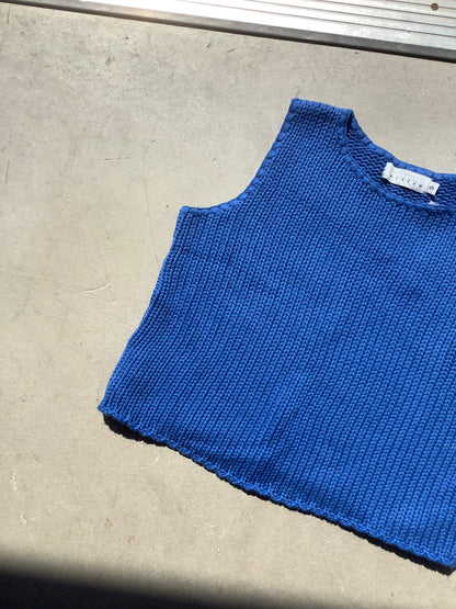 Cobalt cotton knit tank