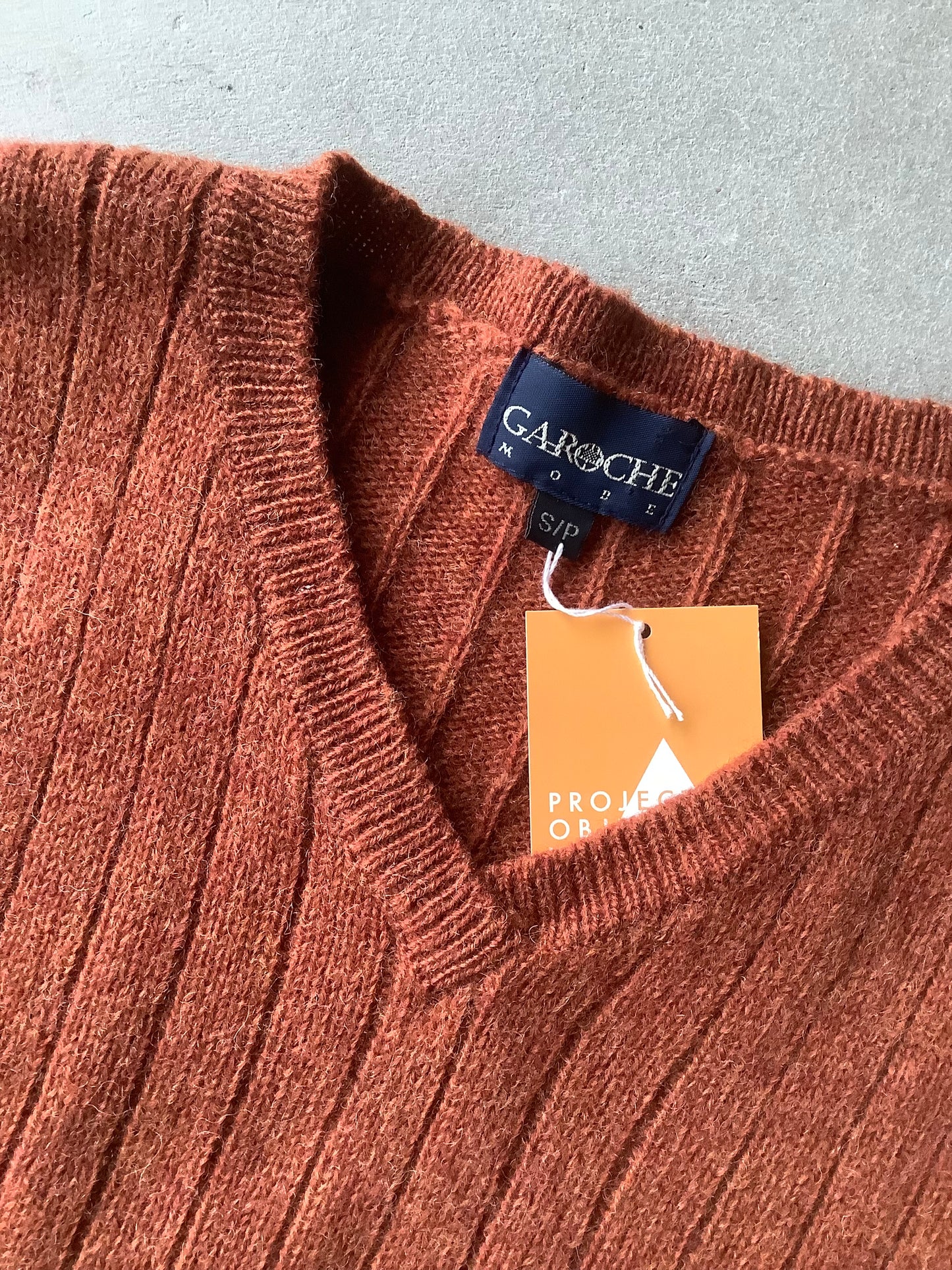 Orange wool sweater vest (S)