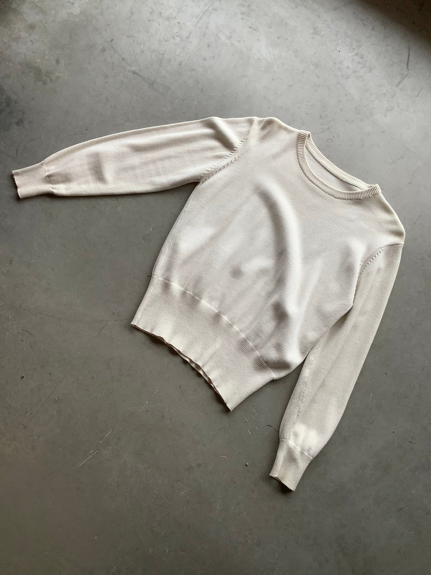 Thin White cotton sweater