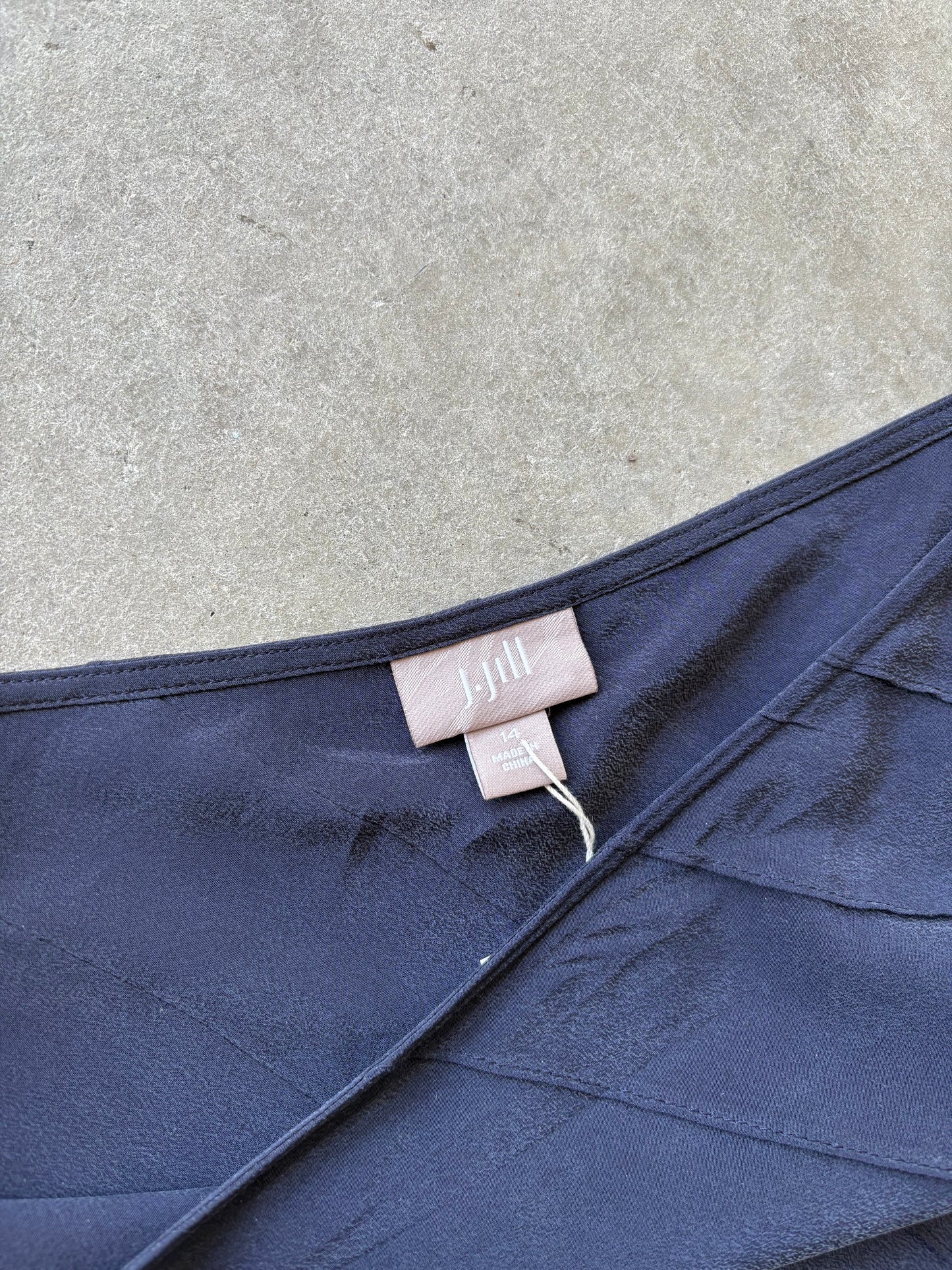 Silk navy maxi skirt