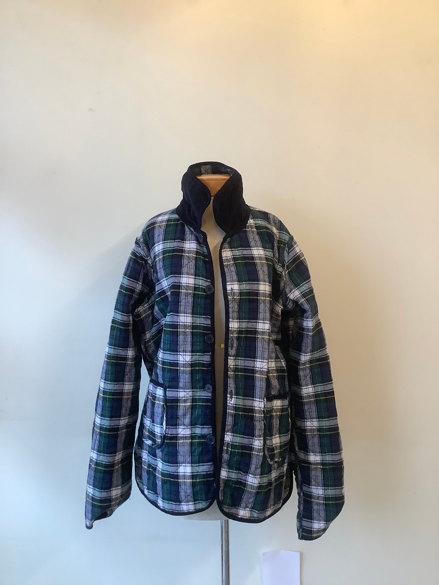 Reversible chore coat / flannel plaid and navy corduroy