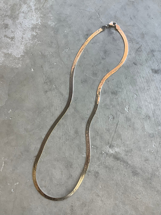 Sterling silver herringbone chain necklace