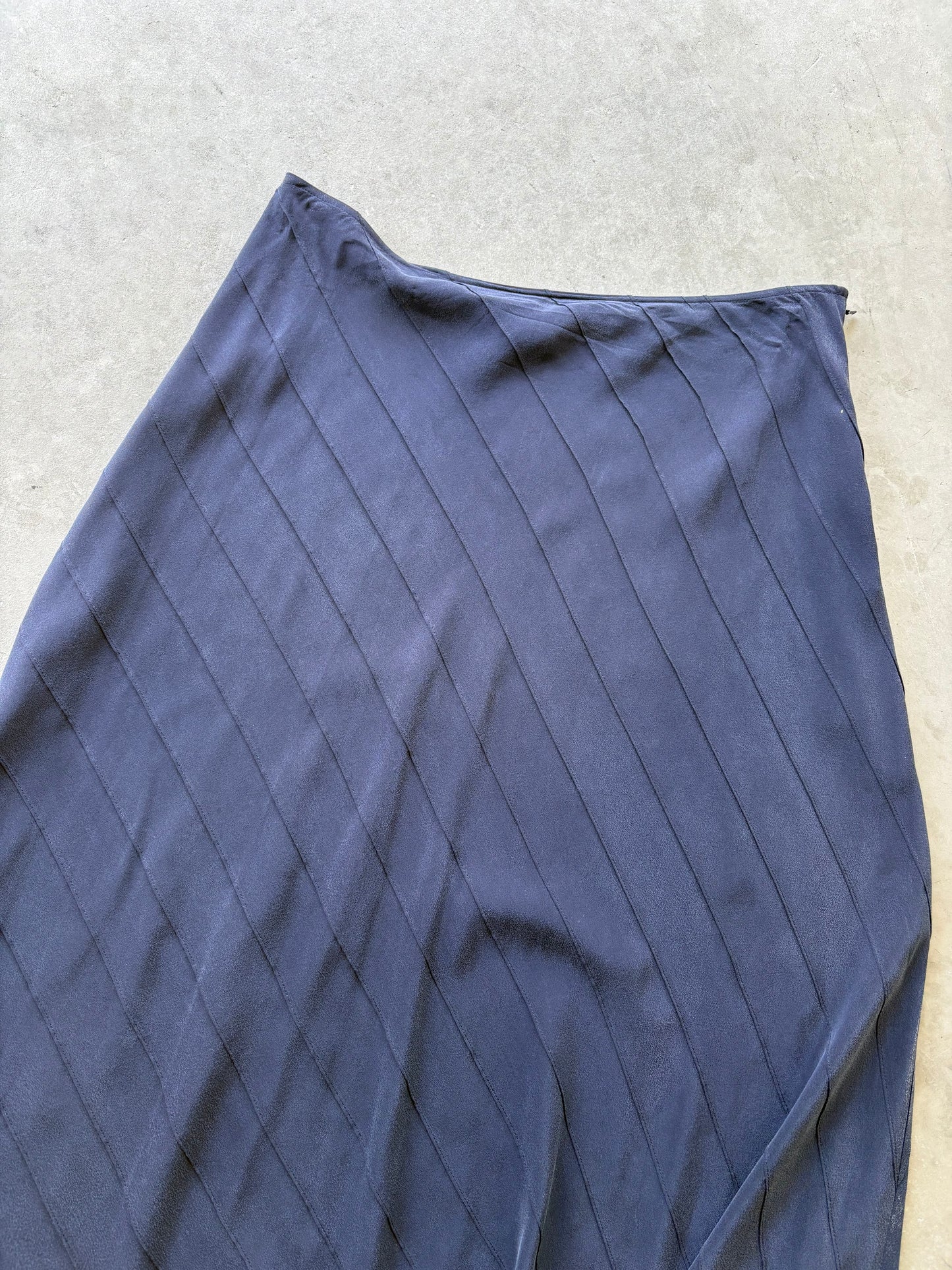 Silk navy maxi skirt