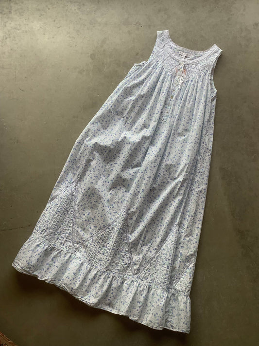 Cotton and lace floral maxi nightgown