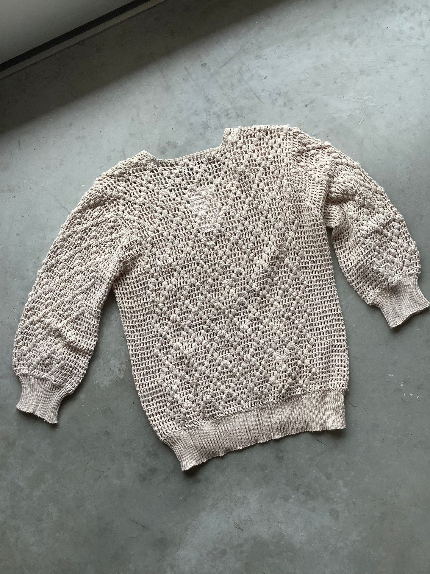 Beige crochet sweater