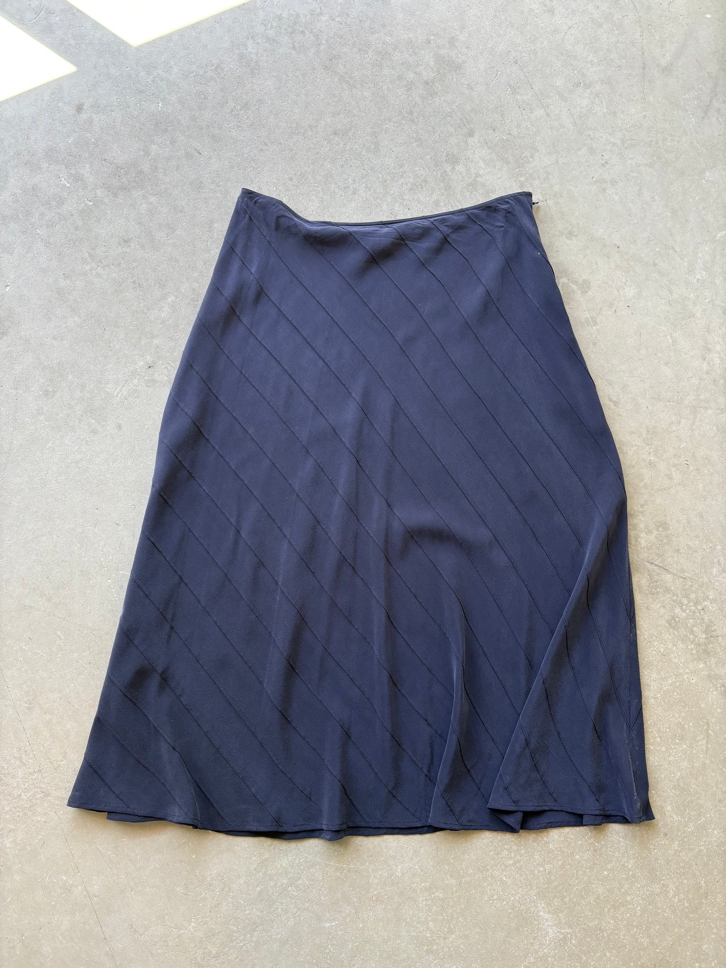 Silk navy maxi skirt