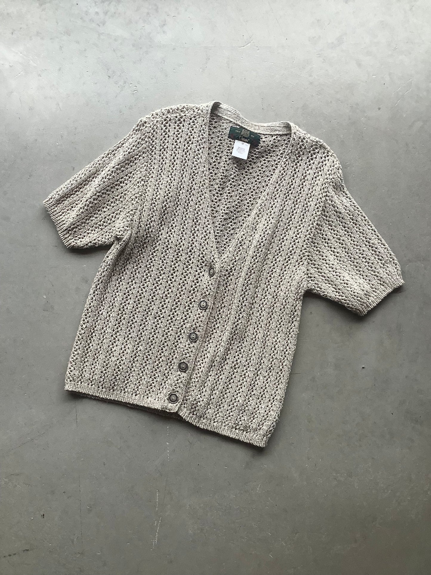 Gray crochet cardigan Short sleeve