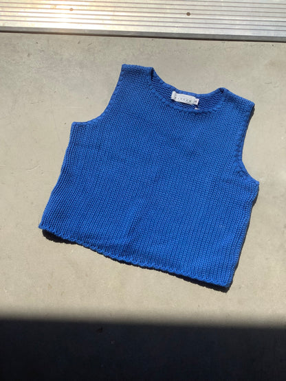 Cobalt cotton knit tank