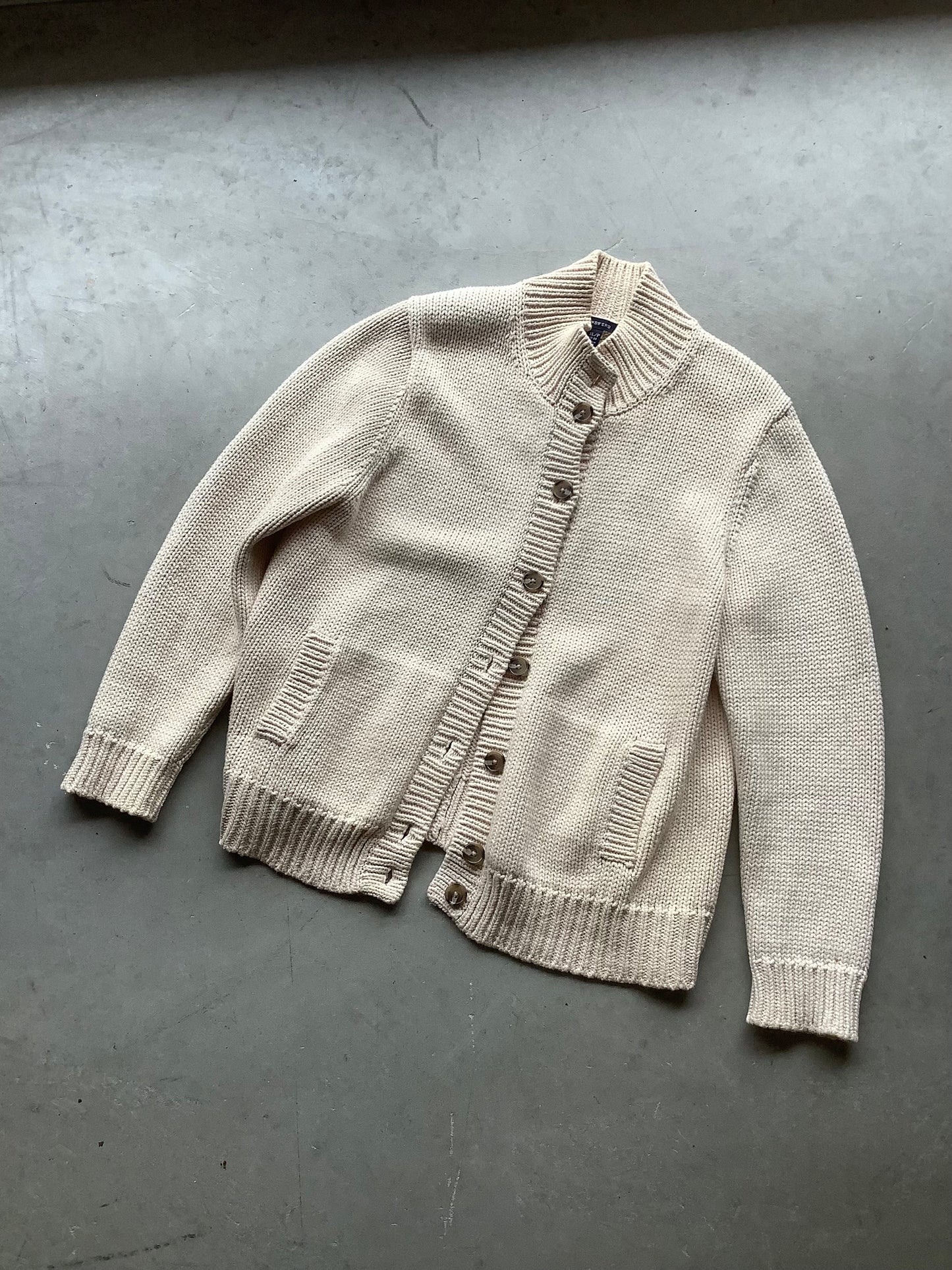 Heavy weight tan cotton cardigan