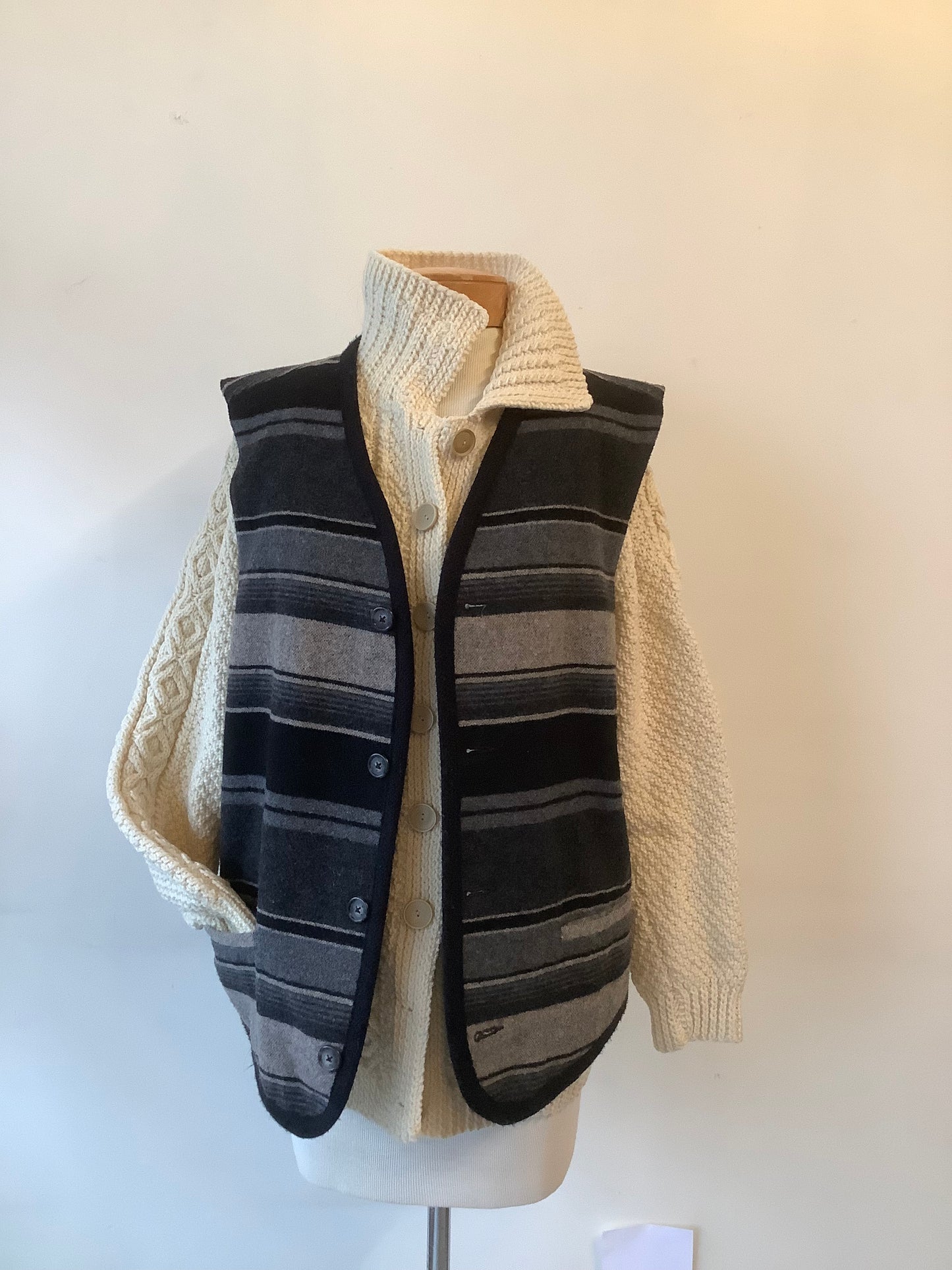 Striped wool vest