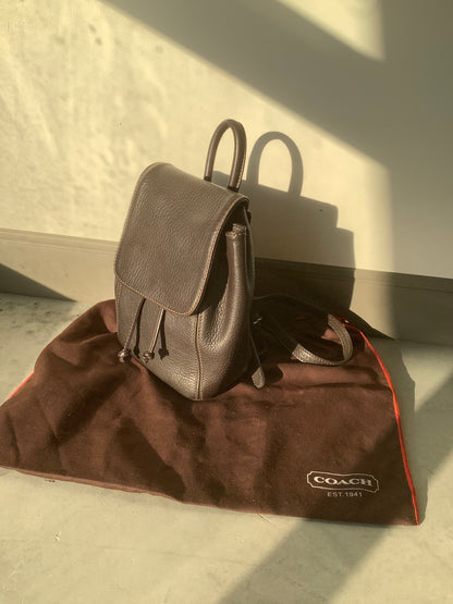 Coach Sonoma pebbled brown leather backpack