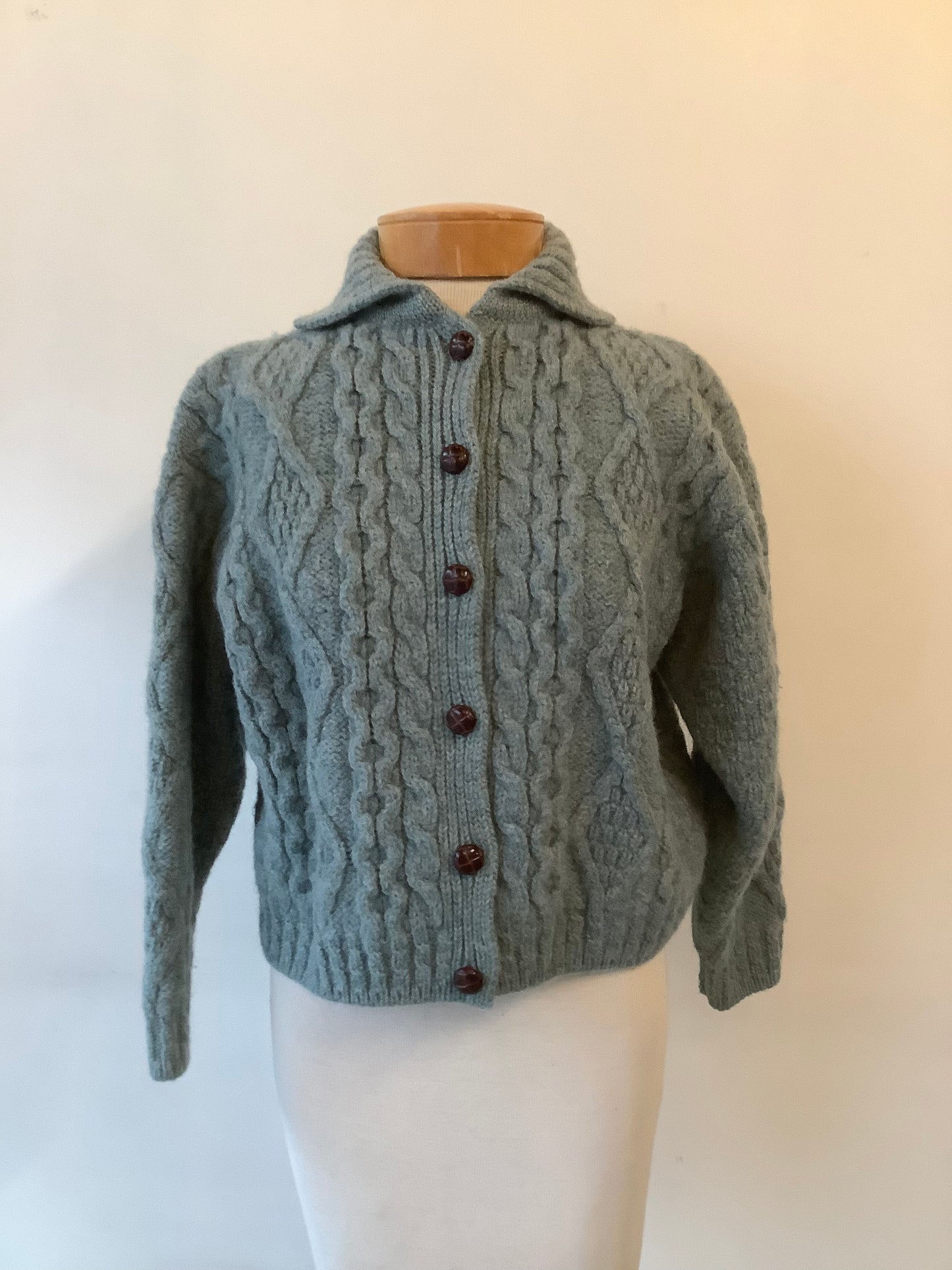 Sea foam fisherman cardigan