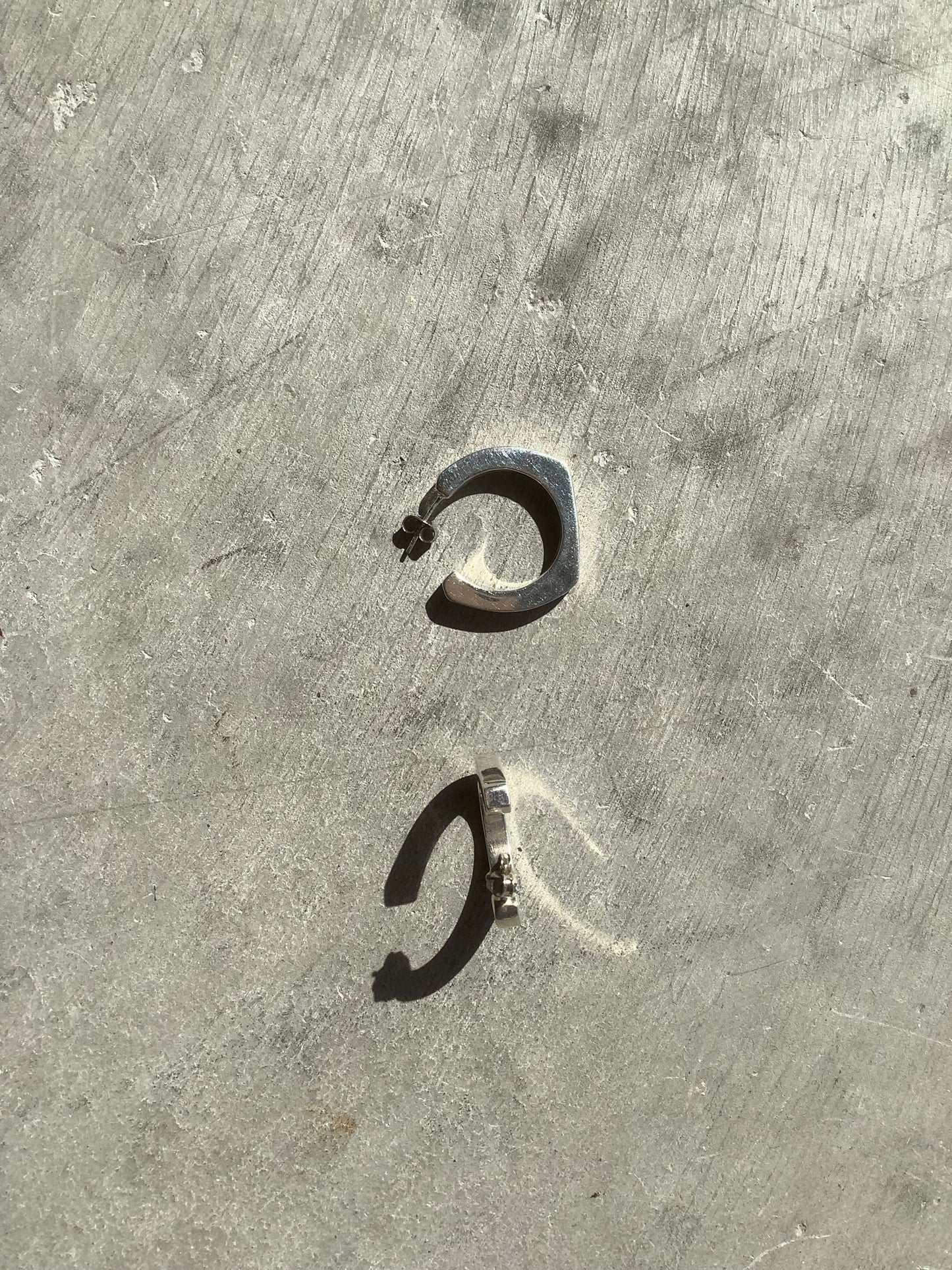 Sterling silver flat bottomed hoops