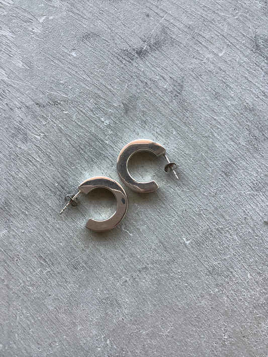 Chunky sterling silver hoops