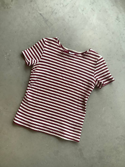 Red Striped Short Sleeve tee
