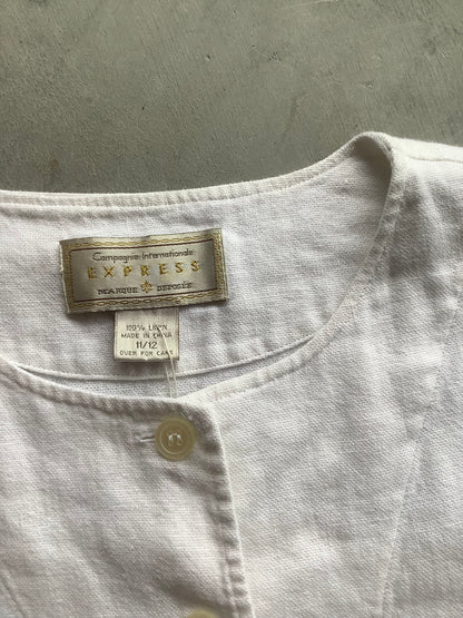 Boxy White linen shirt