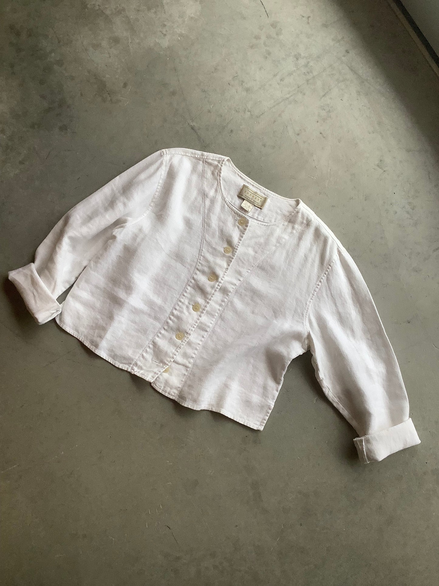 Boxy White linen shirt