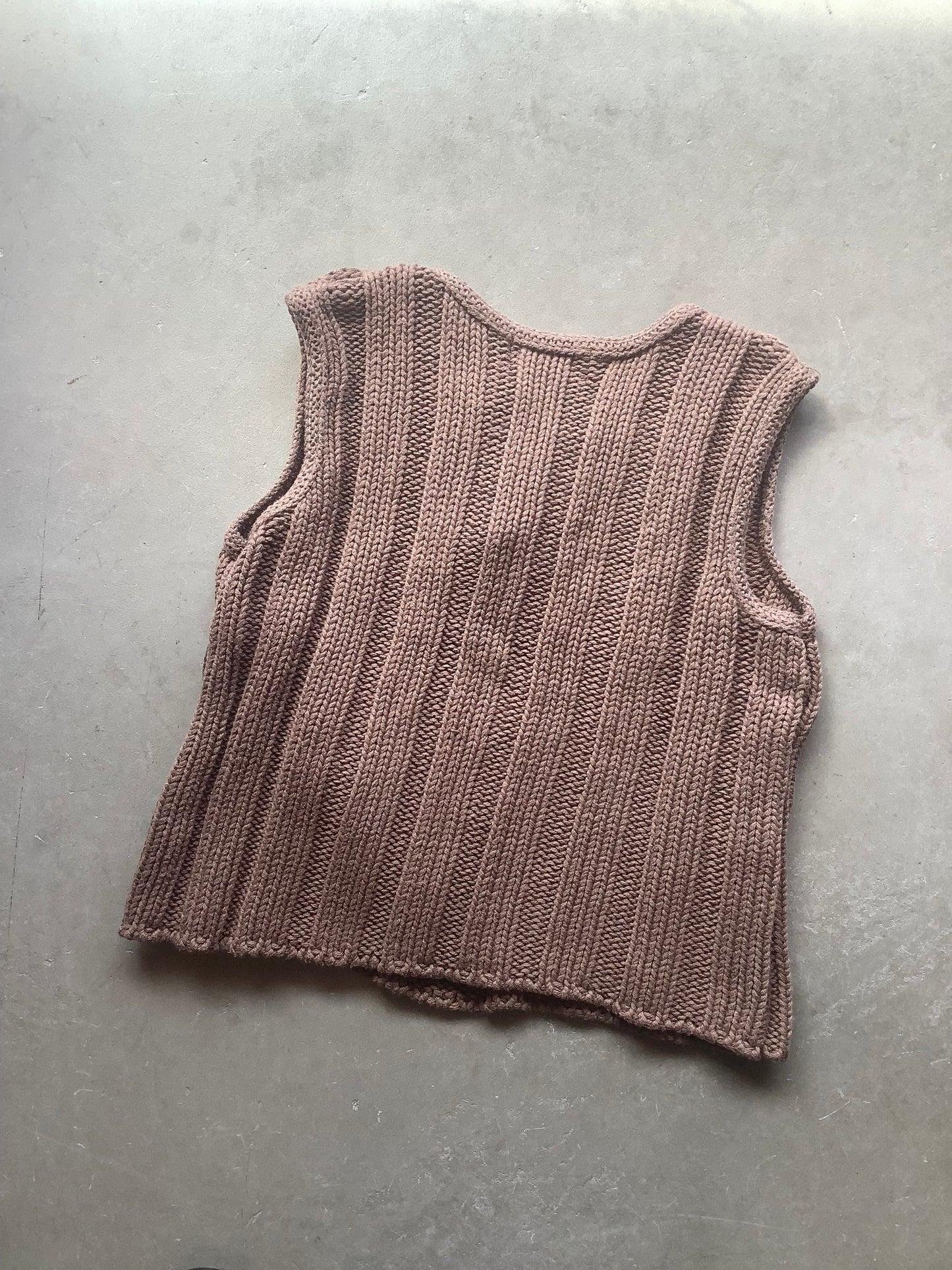 Brown cotton sweater vest