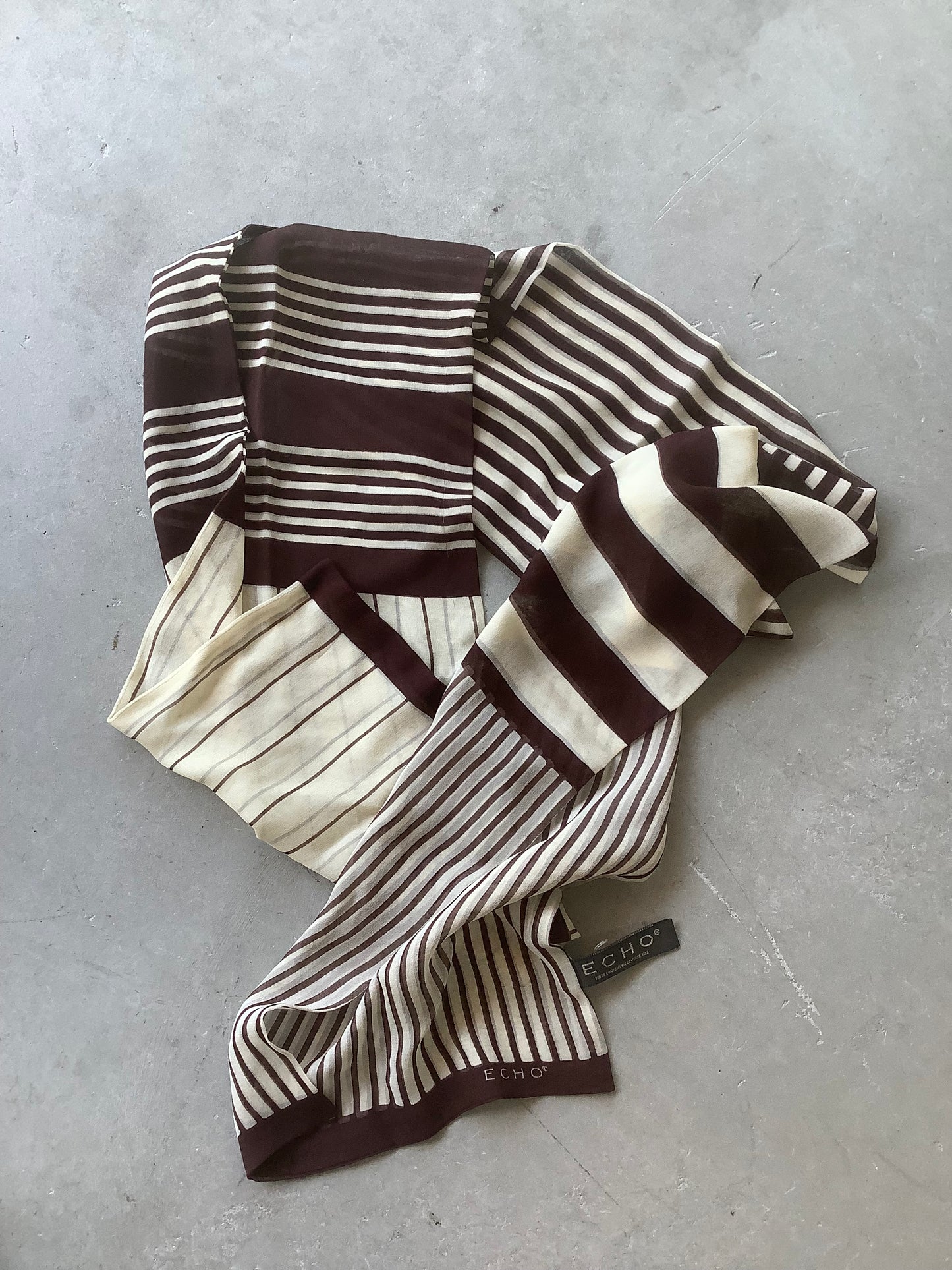 Chocolate silk long scarf