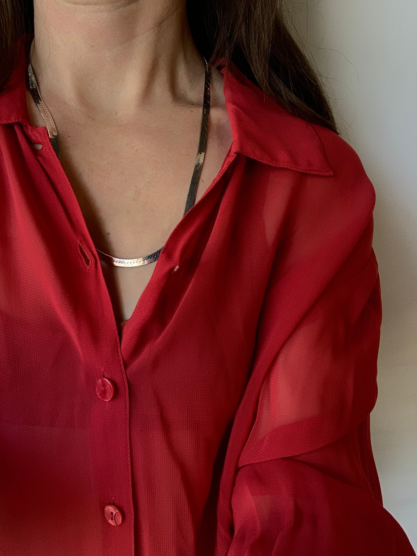 Sterling silver herringbone chain necklace