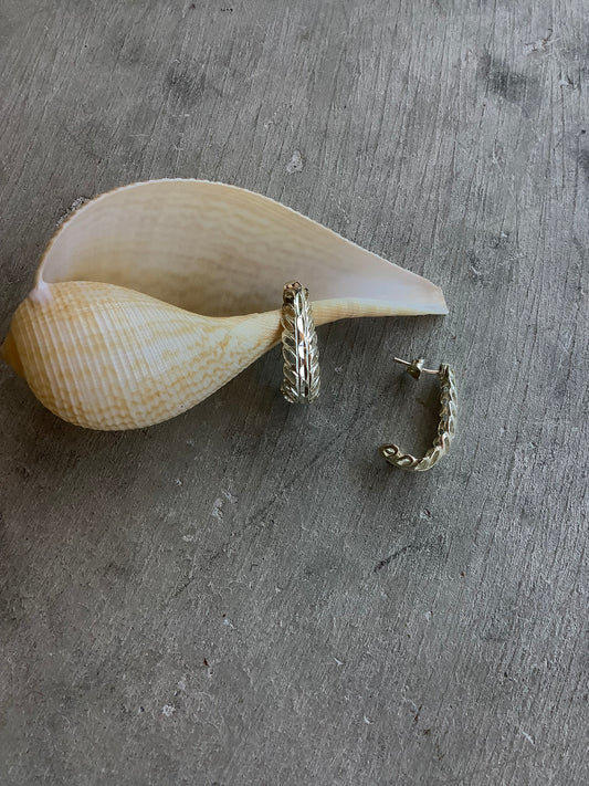 Sterling silver filagree half hoops