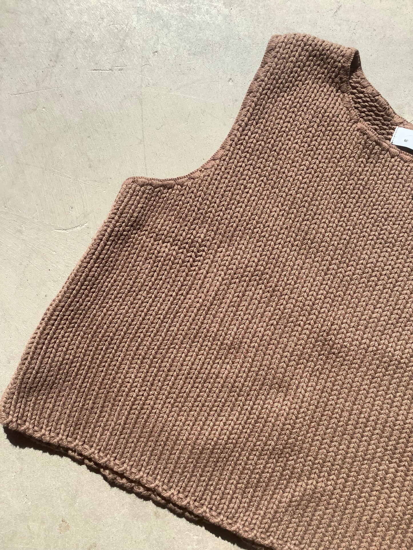 Taupe cotton knit tank