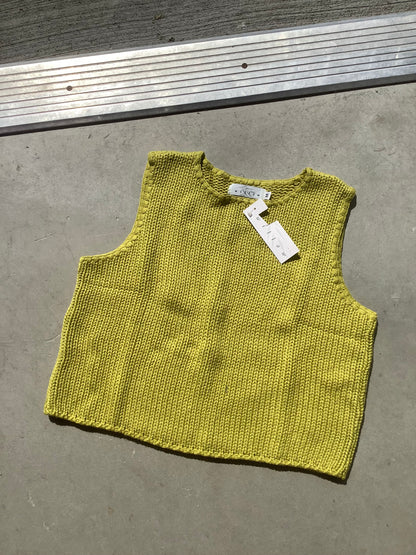 Chartreuse cotton knit tank