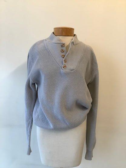 Grey henley cotton sweater