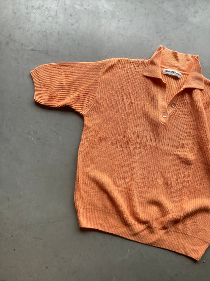 Cantaloupe polo short sleeve sweater