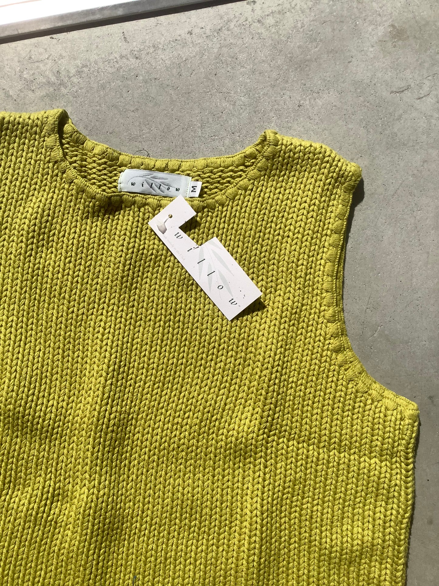 Chartreuse cotton knit tank