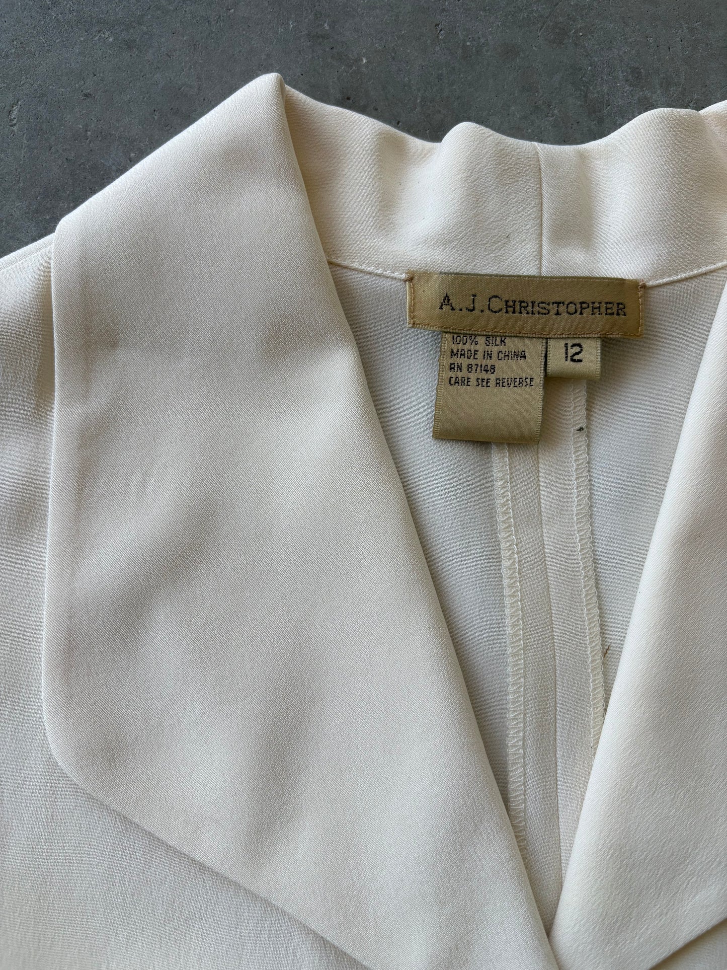 Cream brushed silk blouse