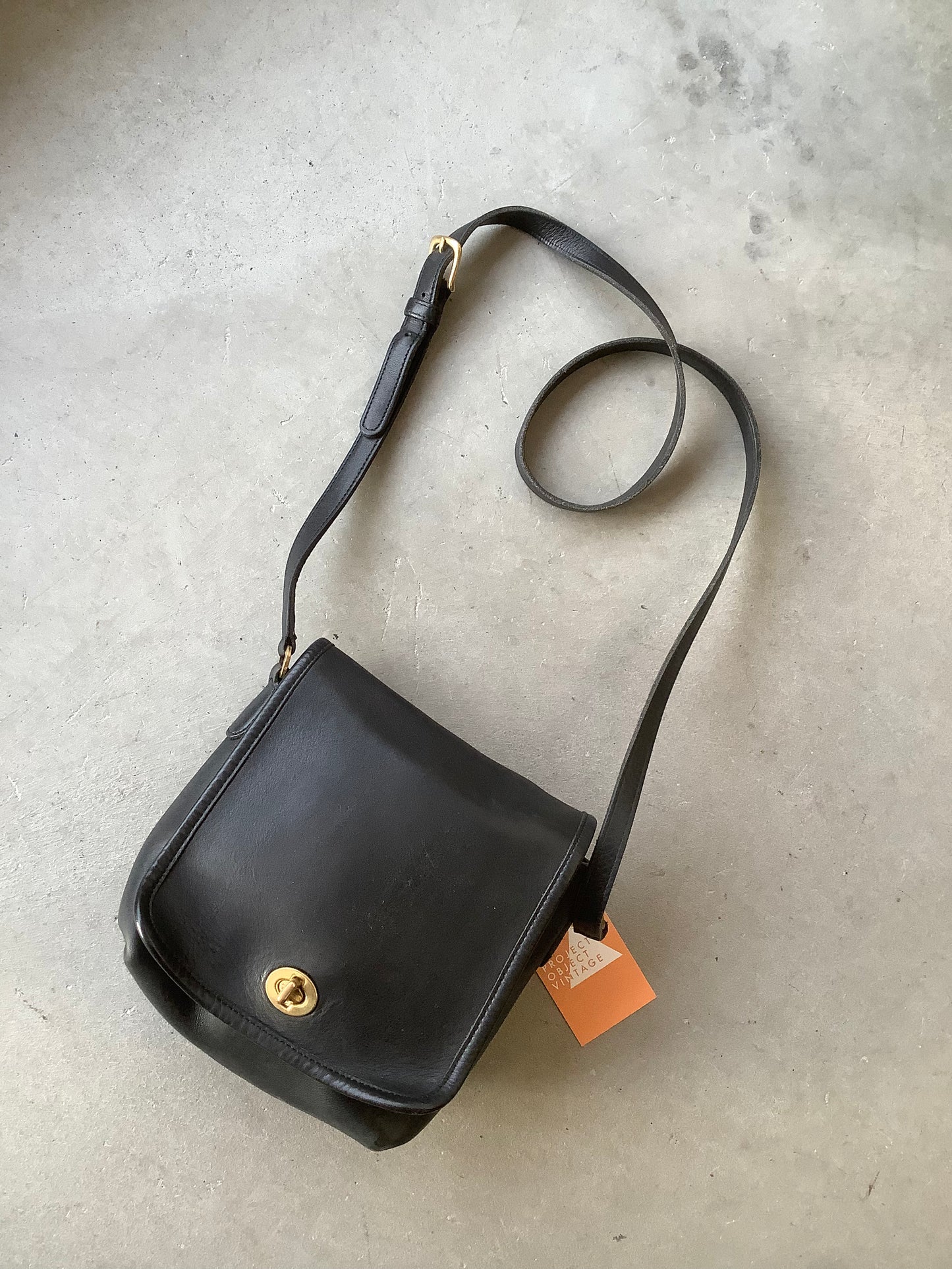 Vintage Coach 'Companion Flap' bag in Black