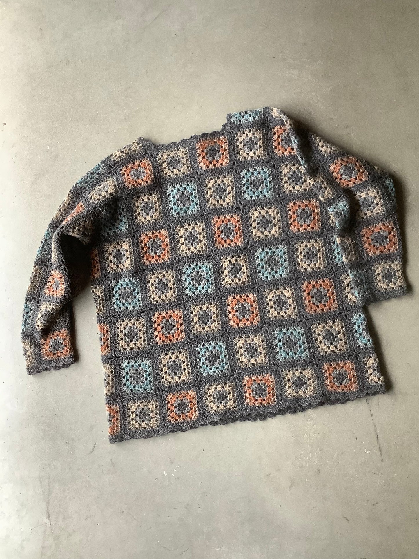 Crochet granny square sweater (L)