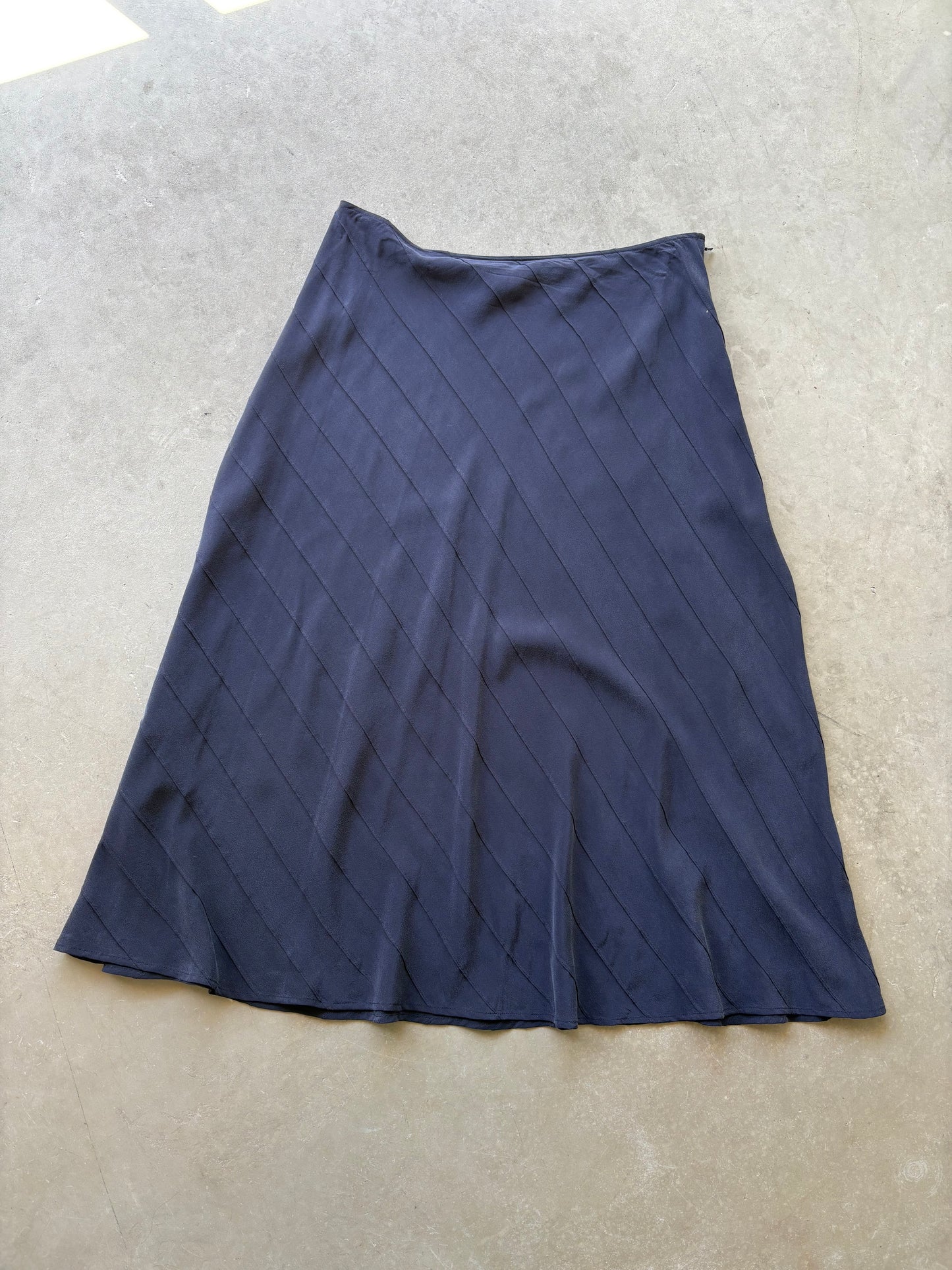 Silk navy maxi skirt