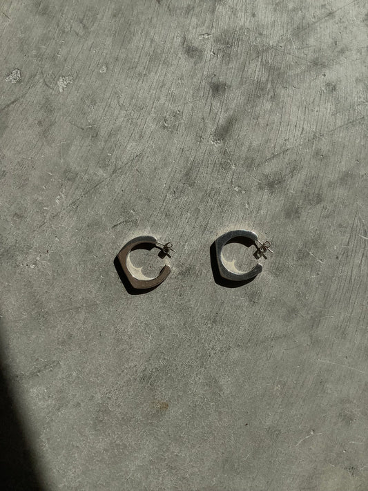 Sterling silver flat bottomed hoops