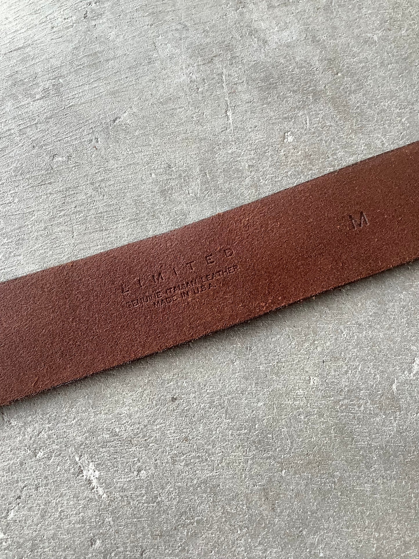 Brown leather and chunky brass belt