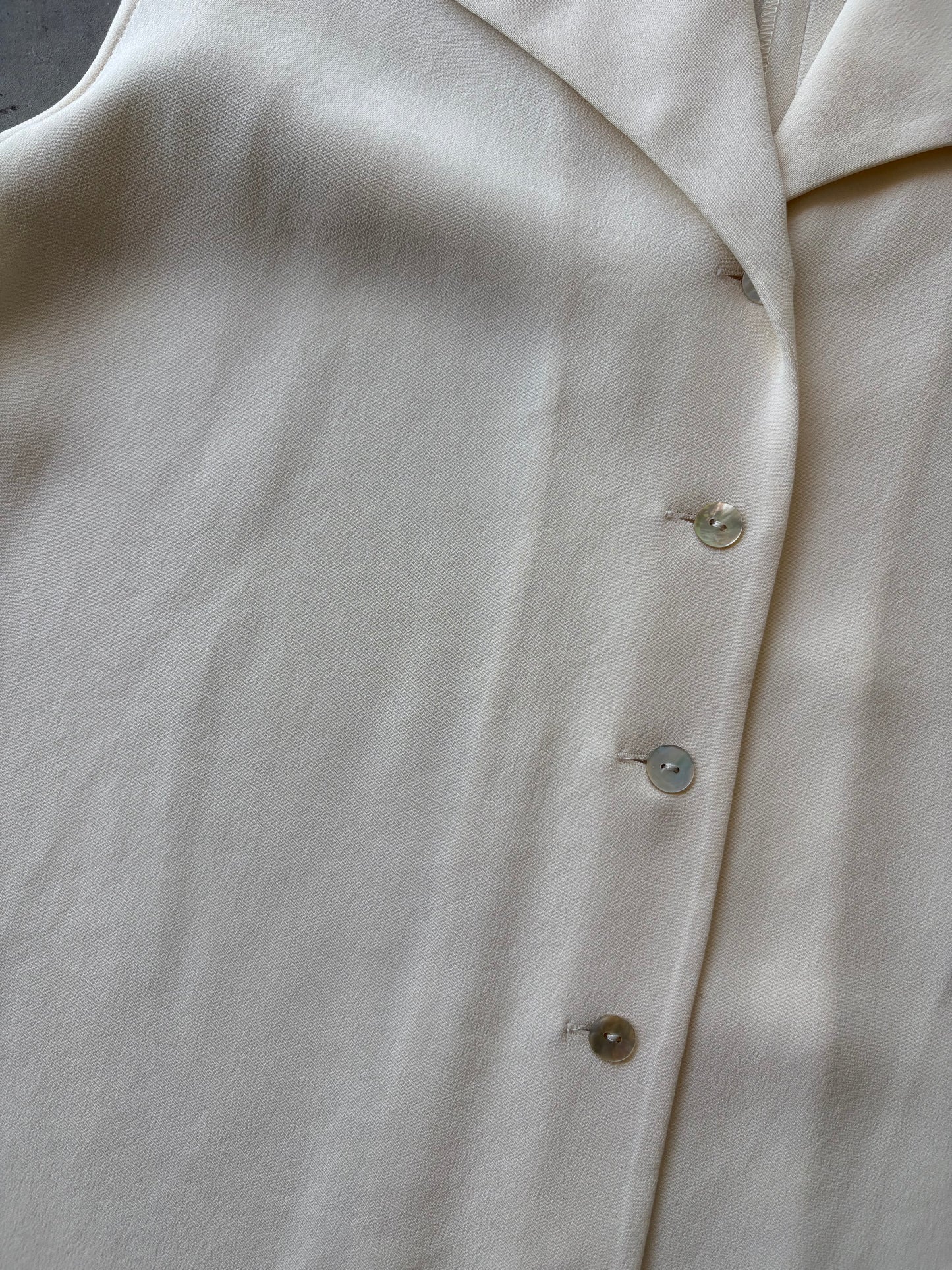 Cream brushed silk blouse