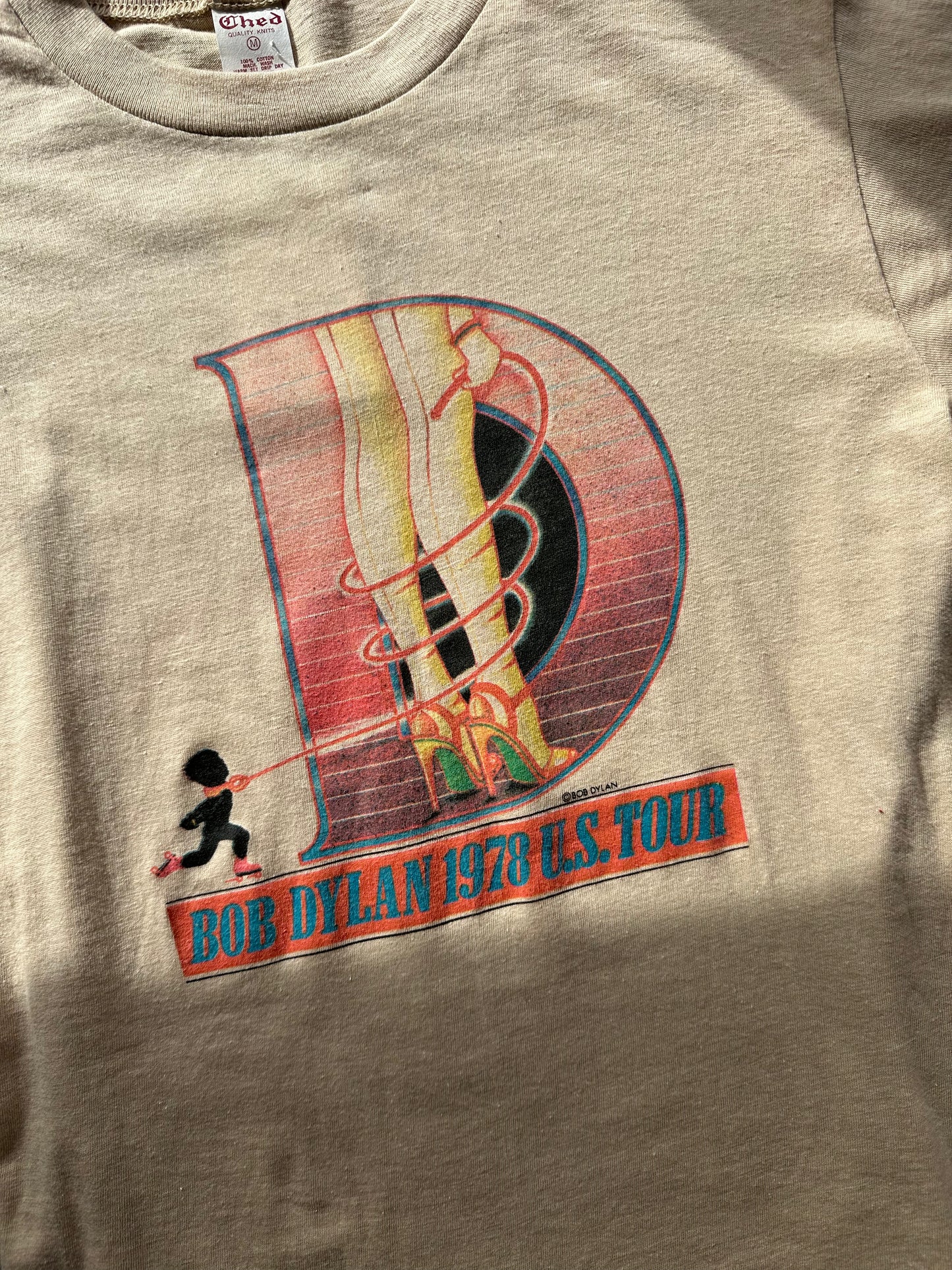 Tan Vintage Original 1978 Bob Dylan Tour Tee