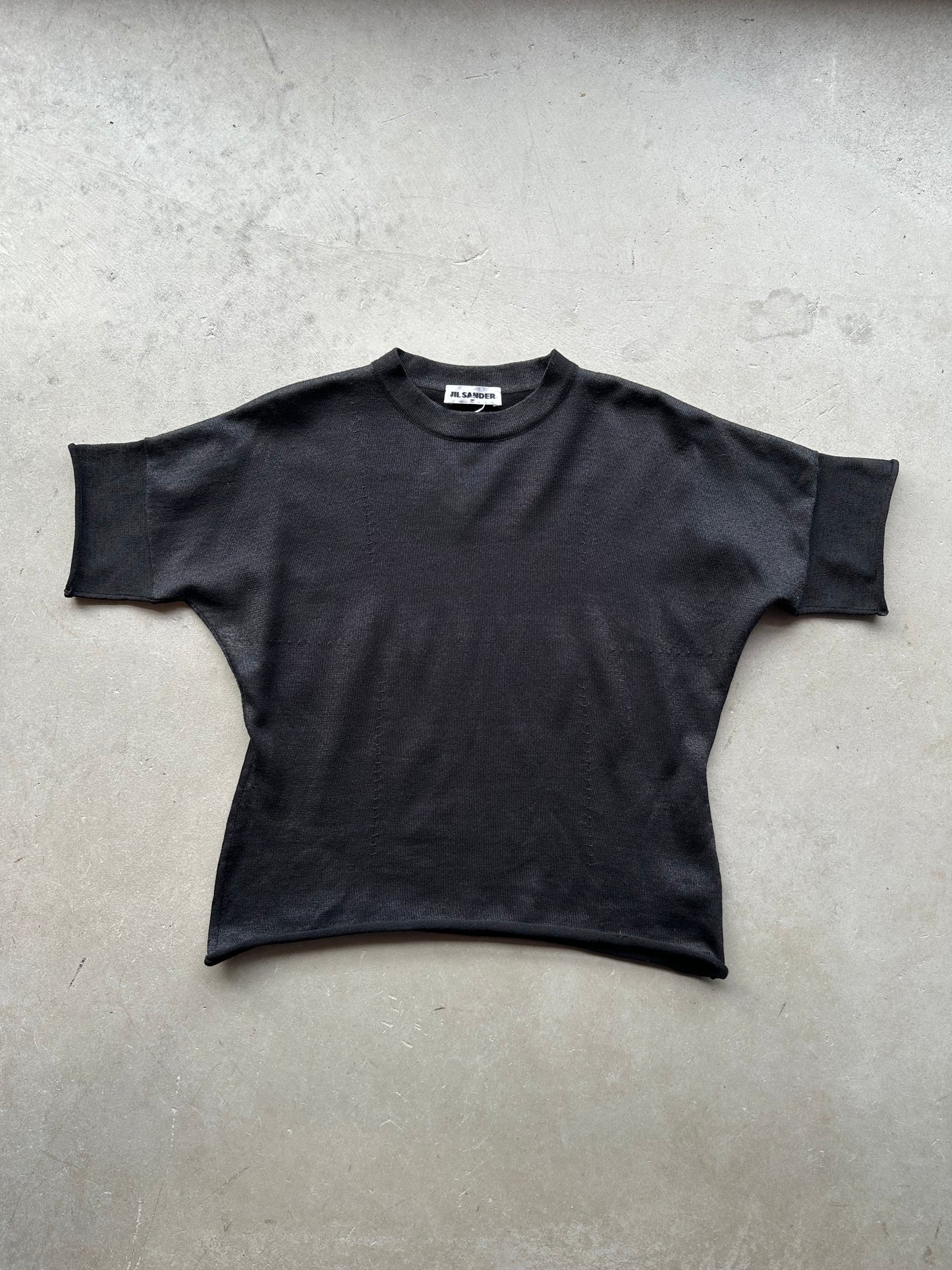 Black Metallic Wool Jil Sander Tee