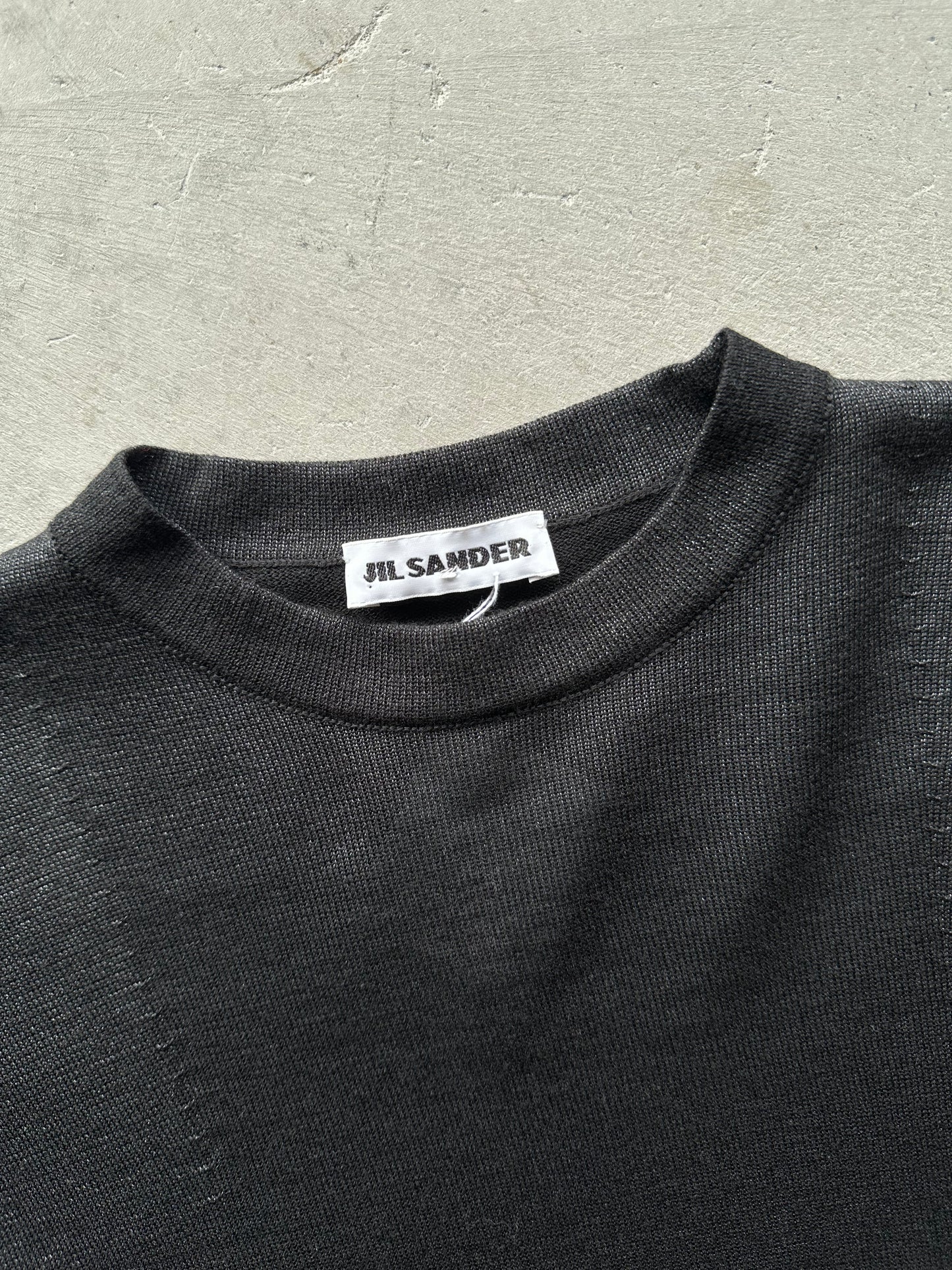 Black Metallic Wool Jil Sander Tee