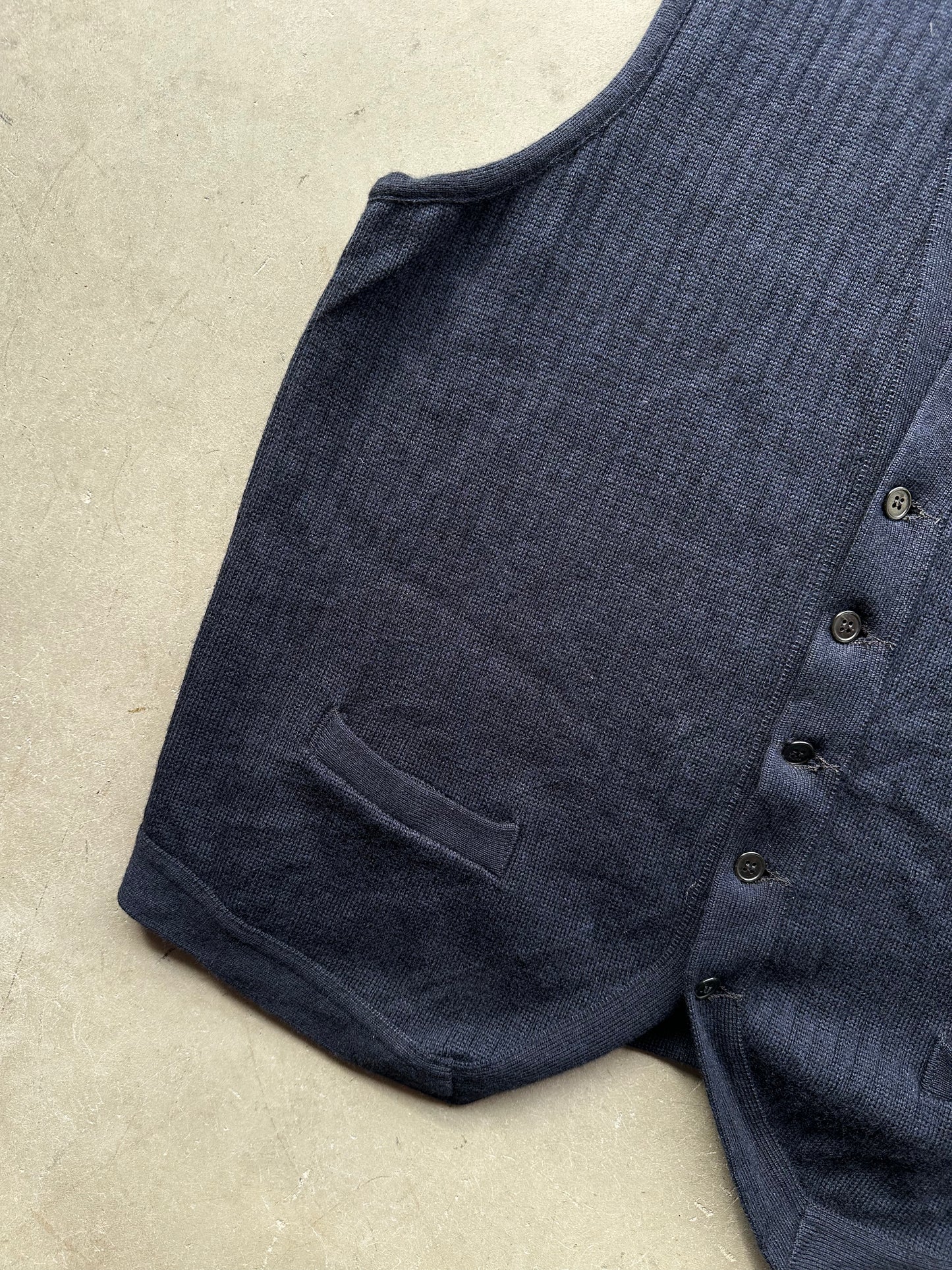 Navy Wool Burberry Vest