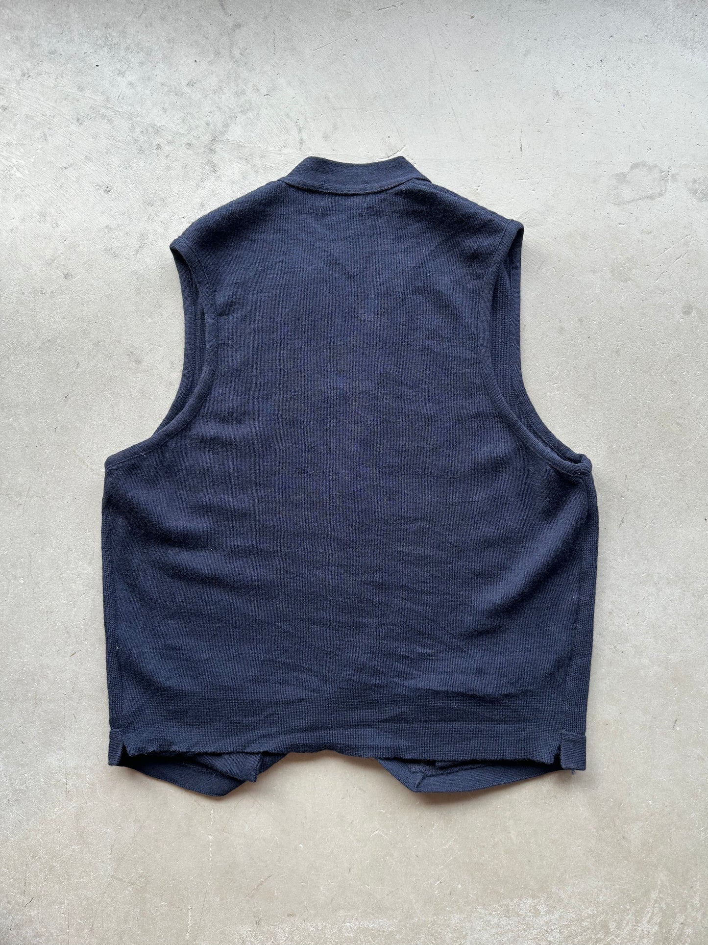 Navy Wool Burberry Vest