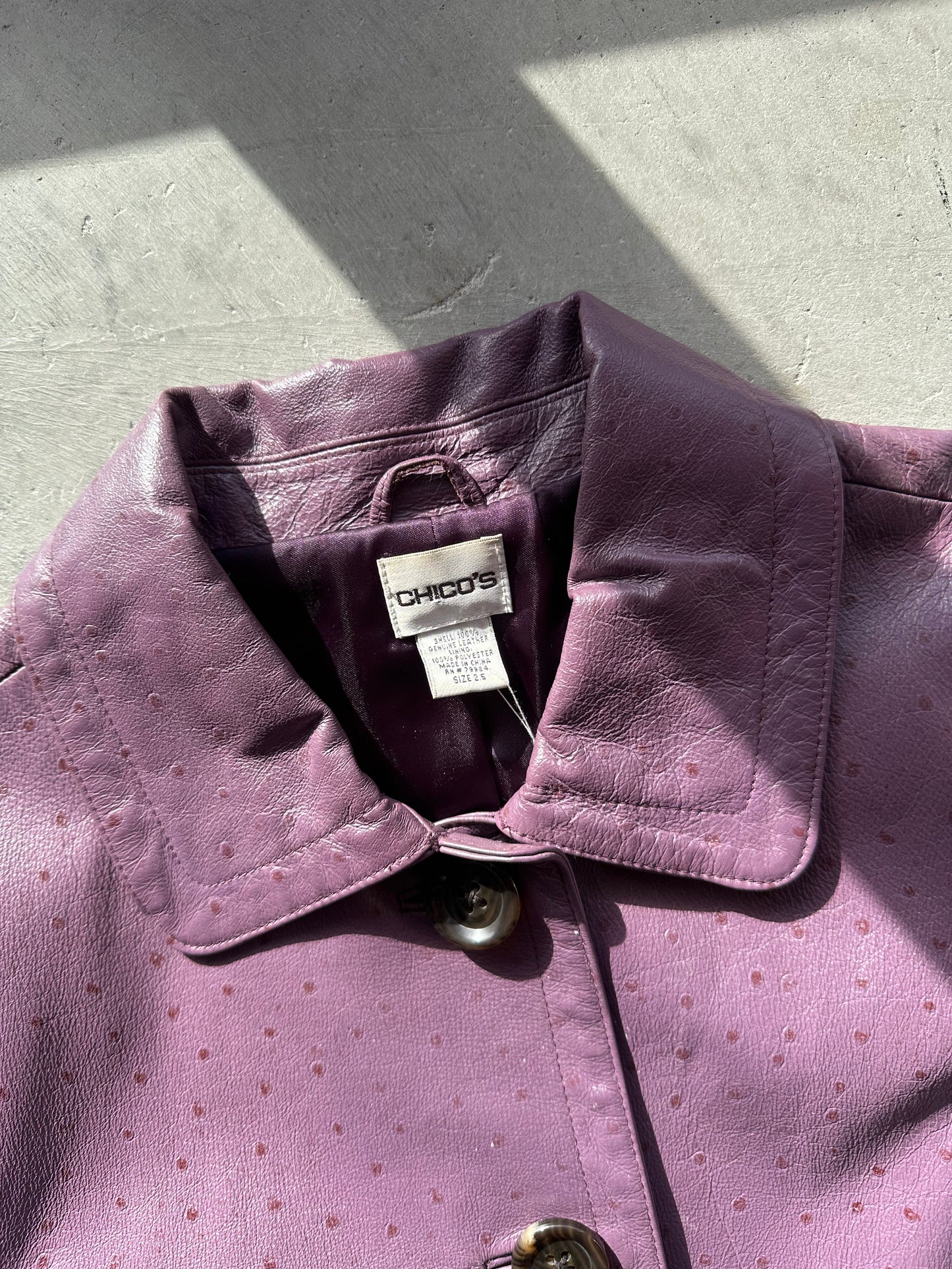 Purple Ostrich Leather Jacket