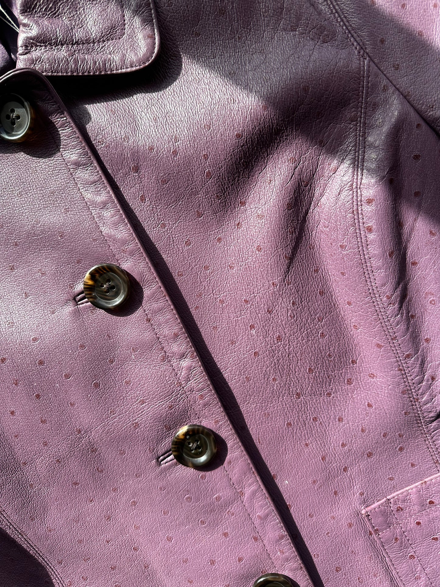 Purple Ostrich Leather Jacket