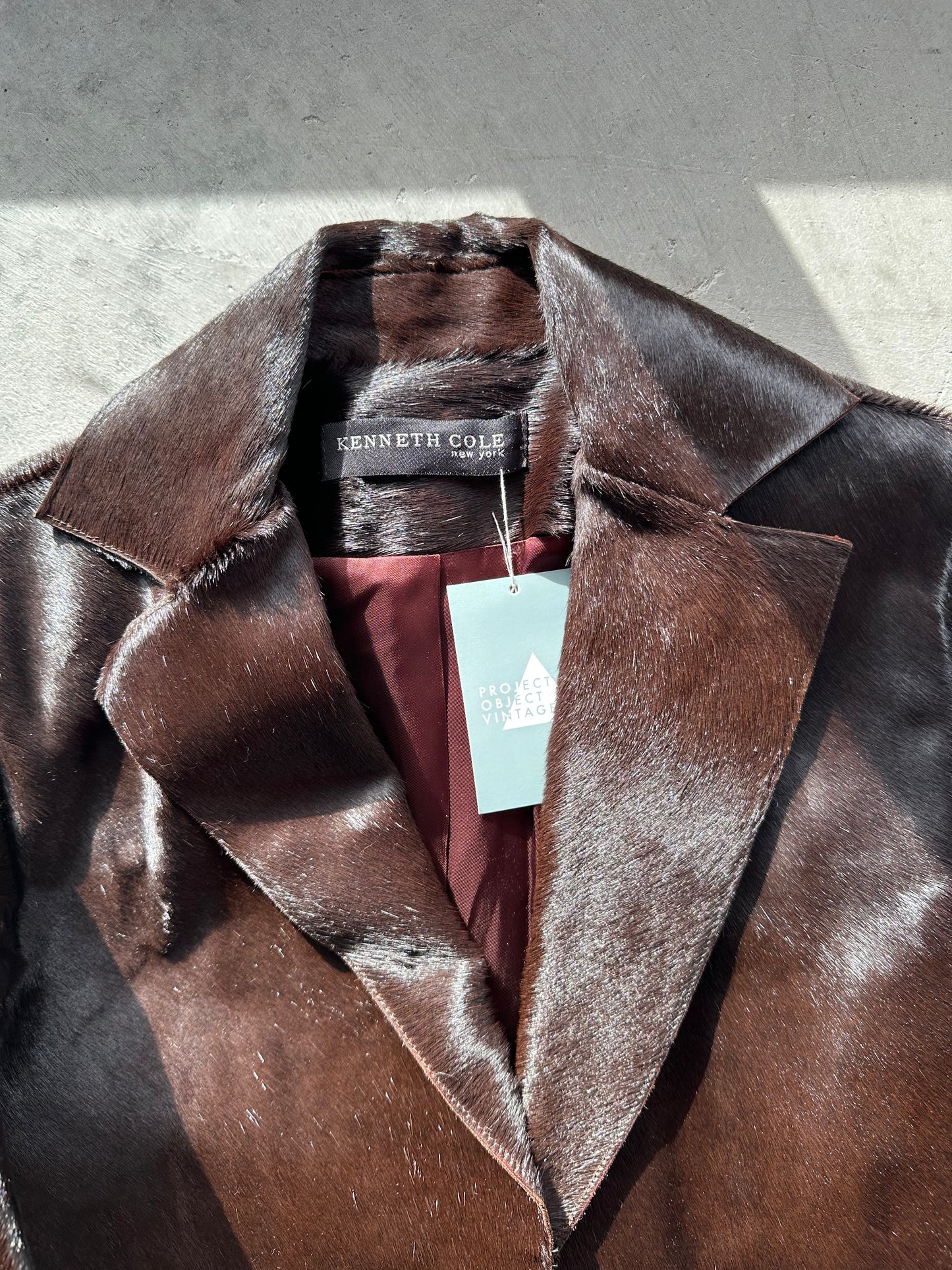 Dark Brown Pony Hair Kenneth Cole Jacket