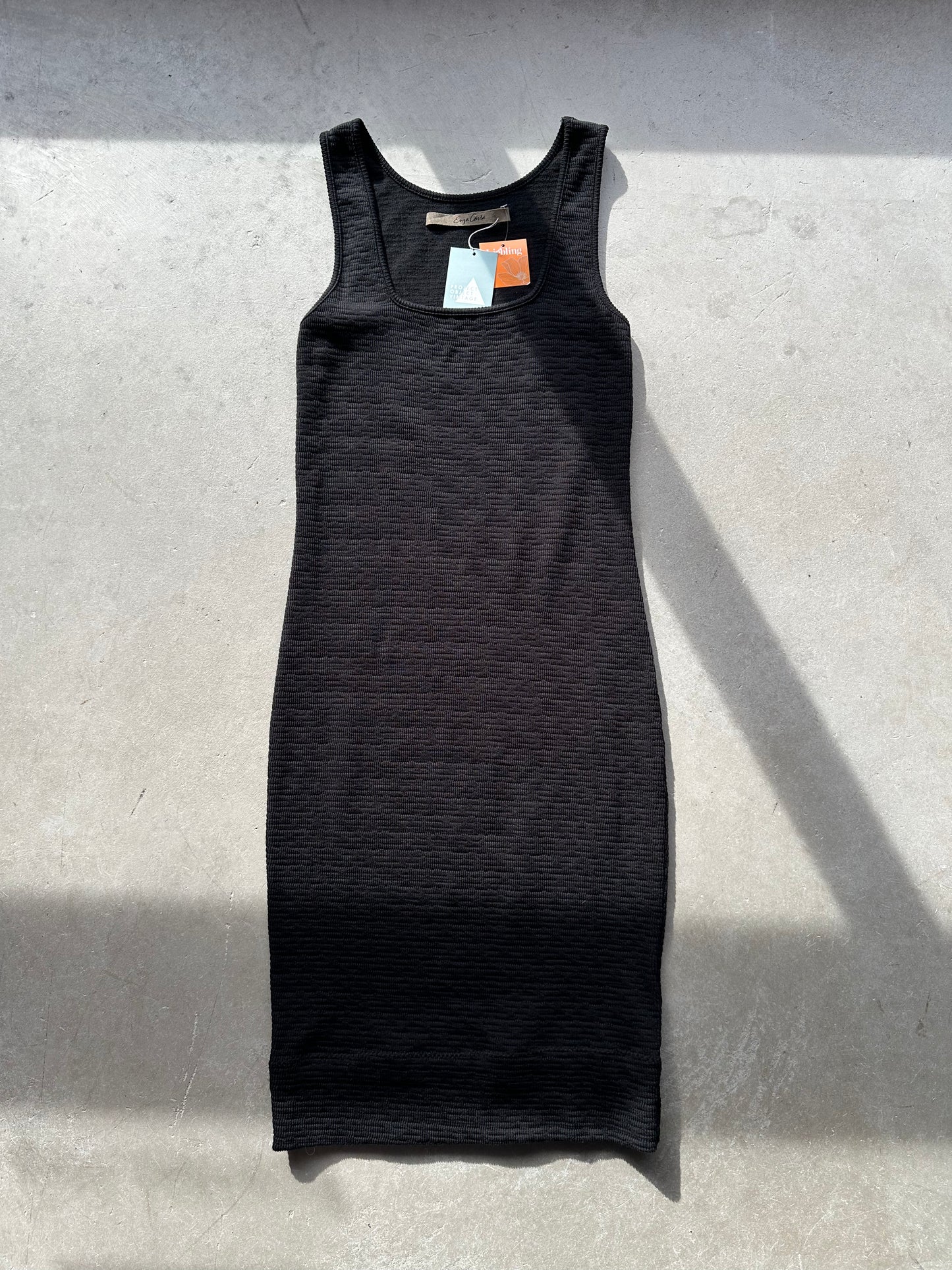 Black Textured Knit Tank Dress New With Tags