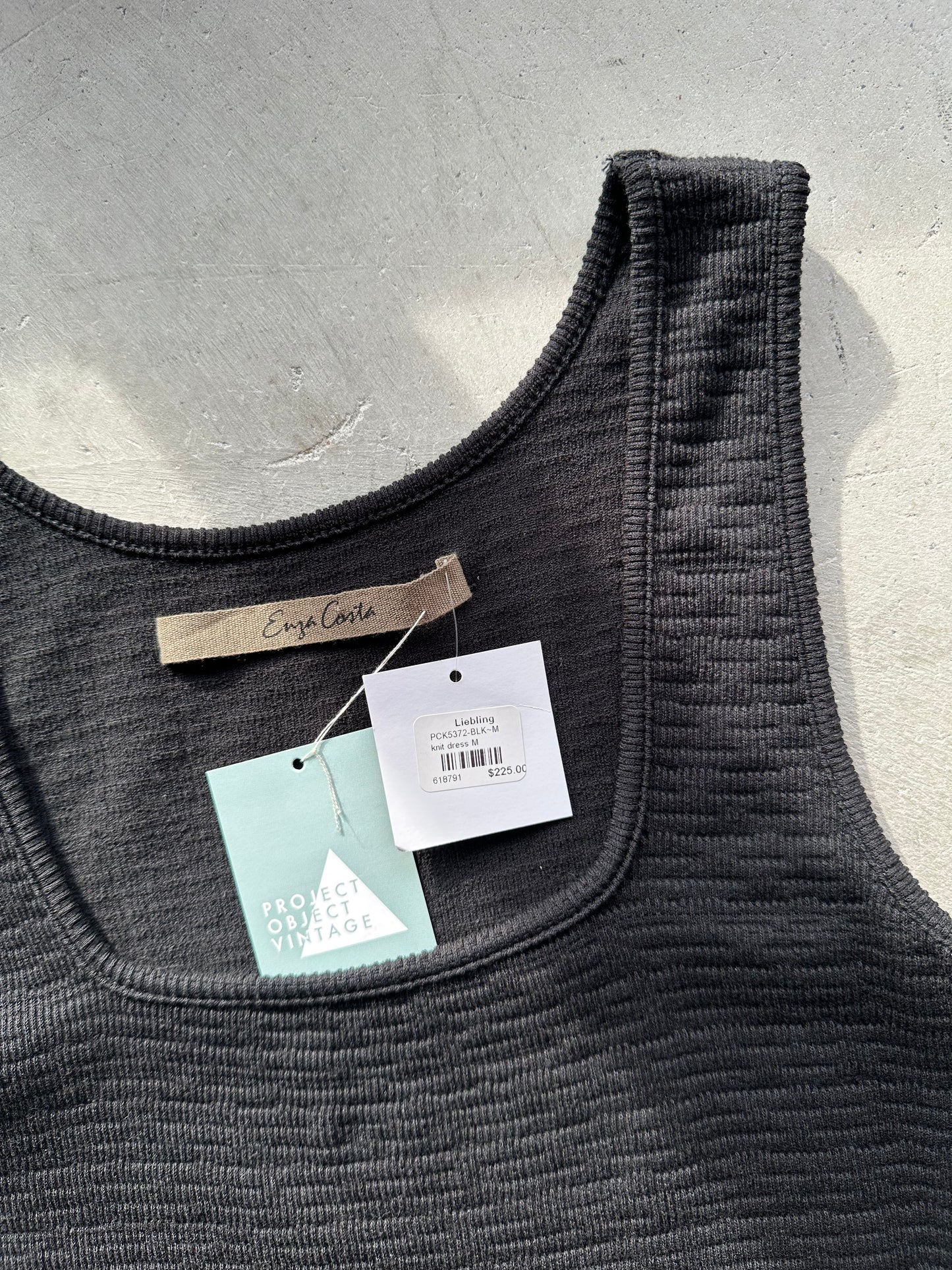 Black Textured Knit Tank Dress New With Tags