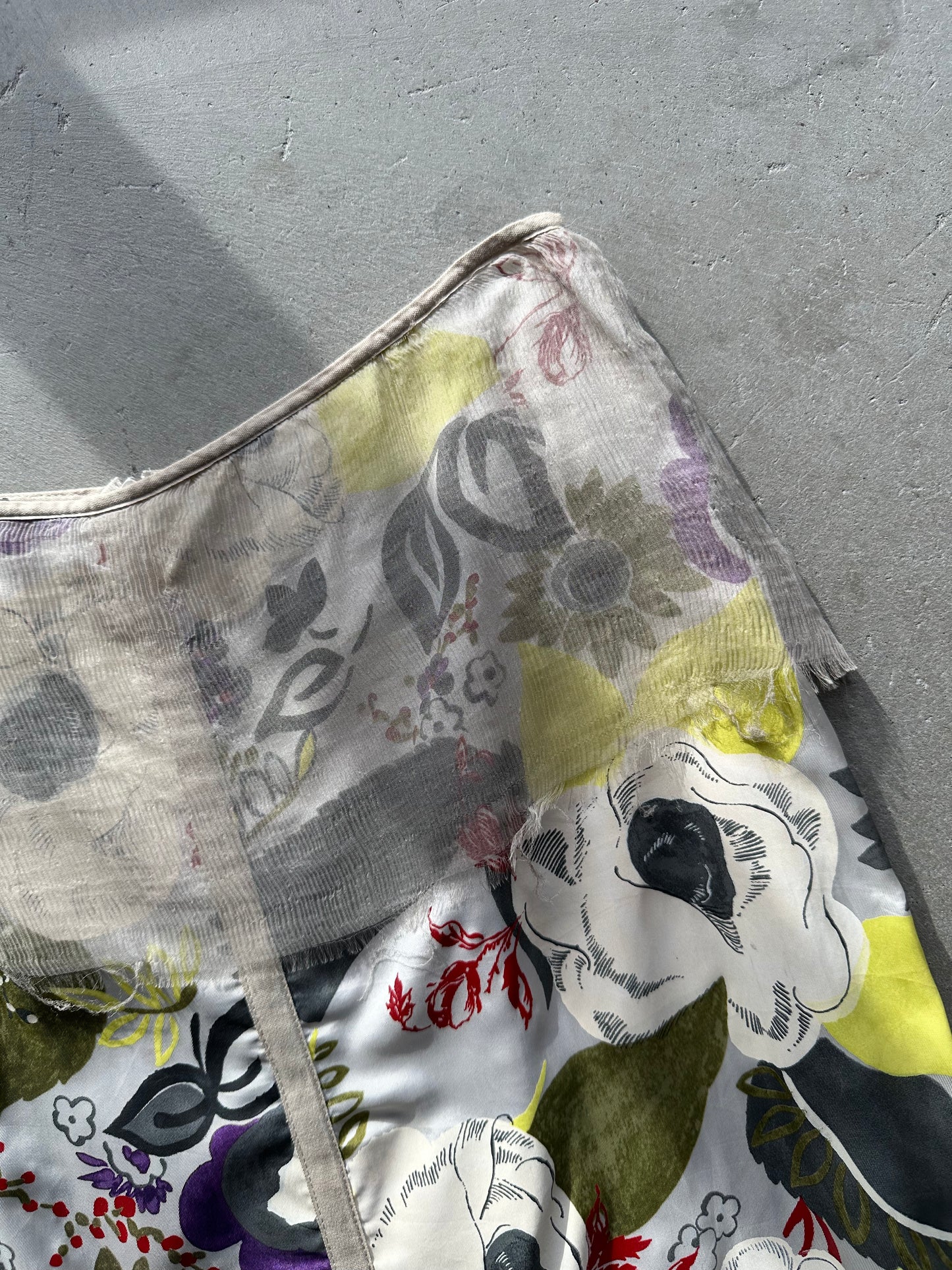 Floral Dries Van Noten Skirt With Sheer Overlay