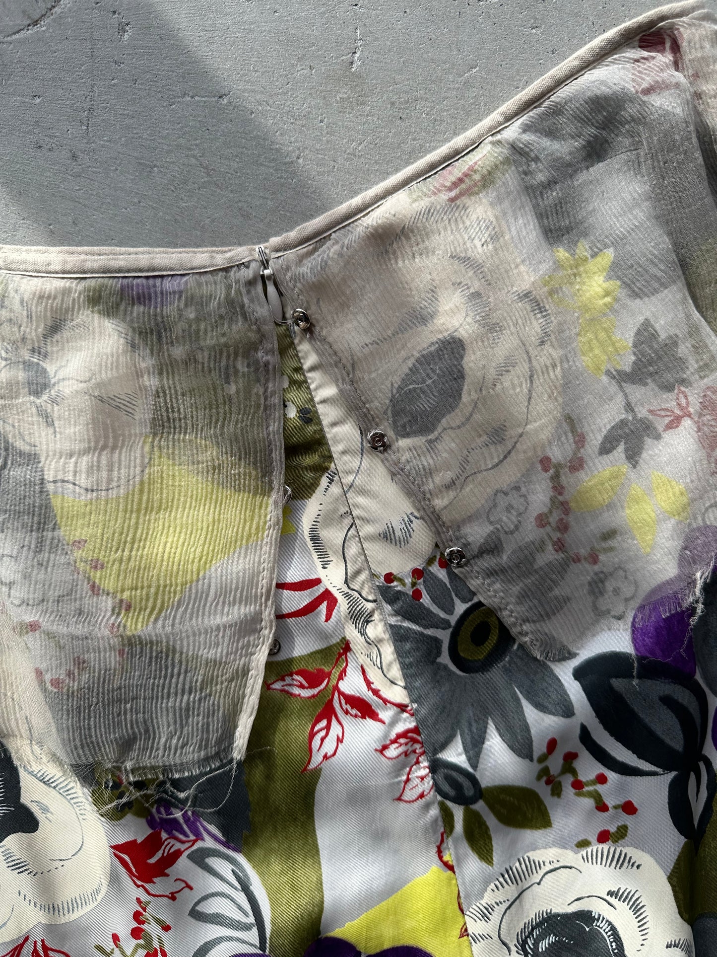 Floral Dries Van Noten Skirt With Sheer Overlay