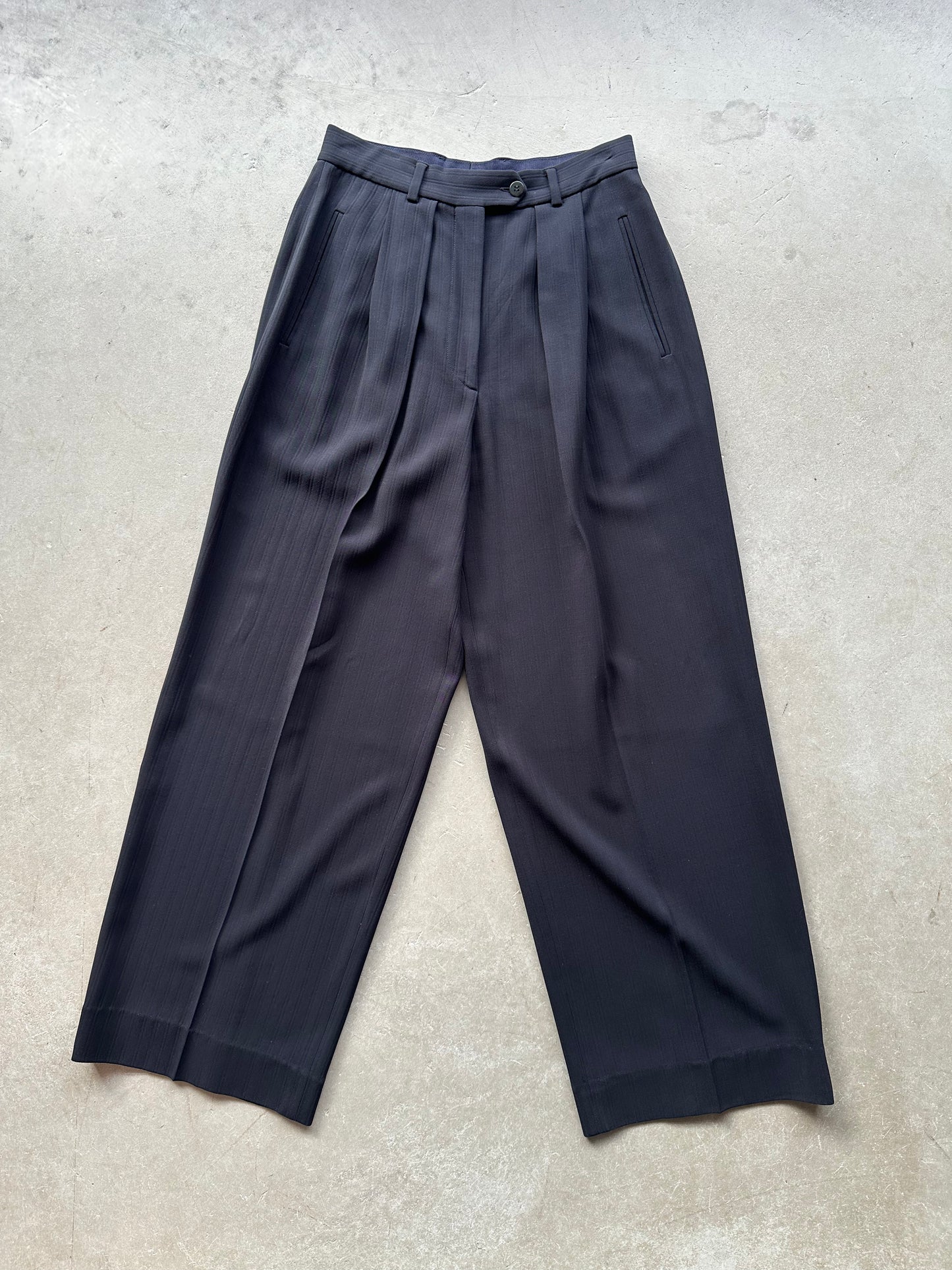 Navy Wool Giorgio Armani Two-Piece Pant Suit